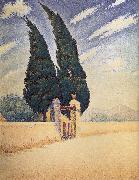 Paul Signac Two Cypress Spain oil painting artist